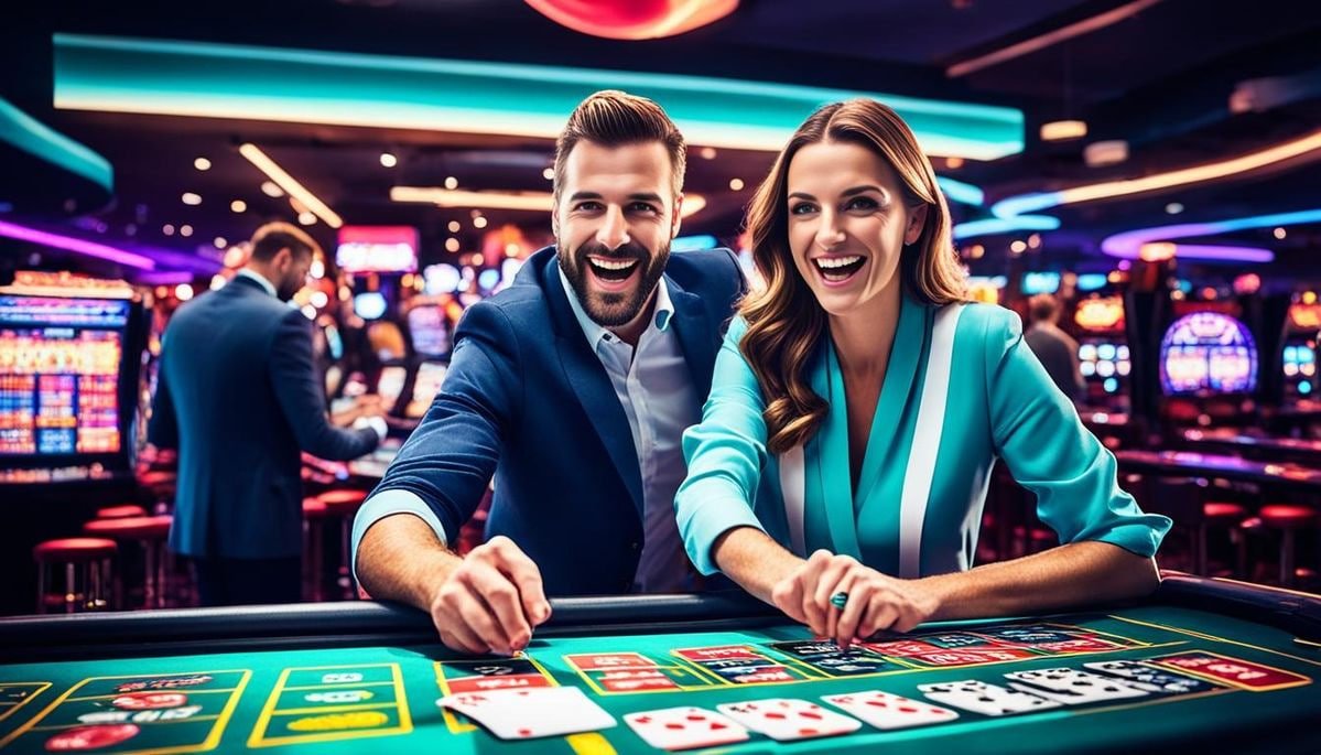 အရောင်တောက်ပသော online slot machine reels နှင့် jackpot မြင်ကွင်း
